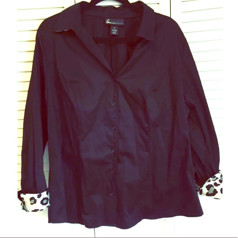 Lane Bryant Black Button Down shirt size 22
